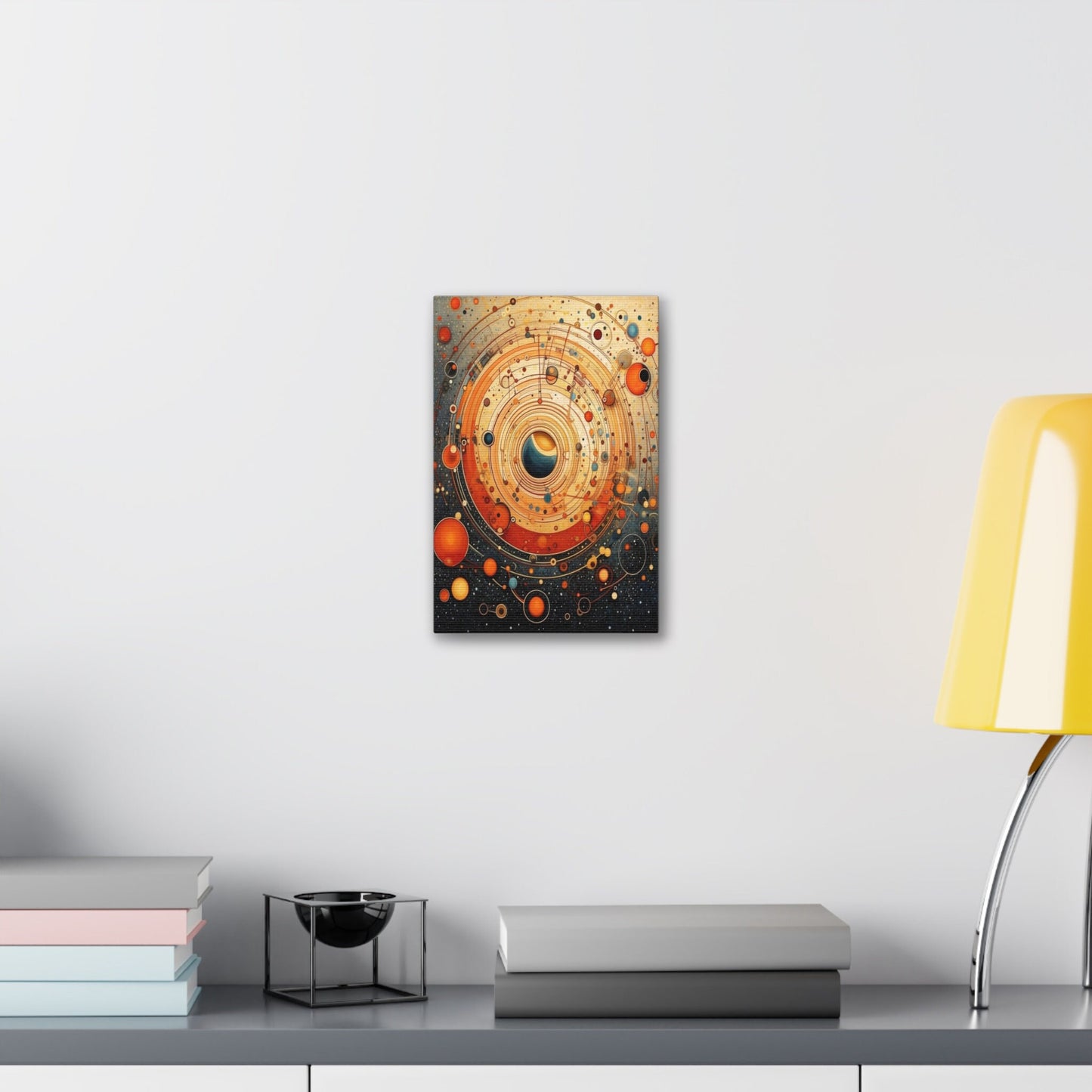 Unique College Dorm or New Apartment Wall Art | Abstract universe inspired by Several Circles by Kandinsky. Ai generated digital painting.
