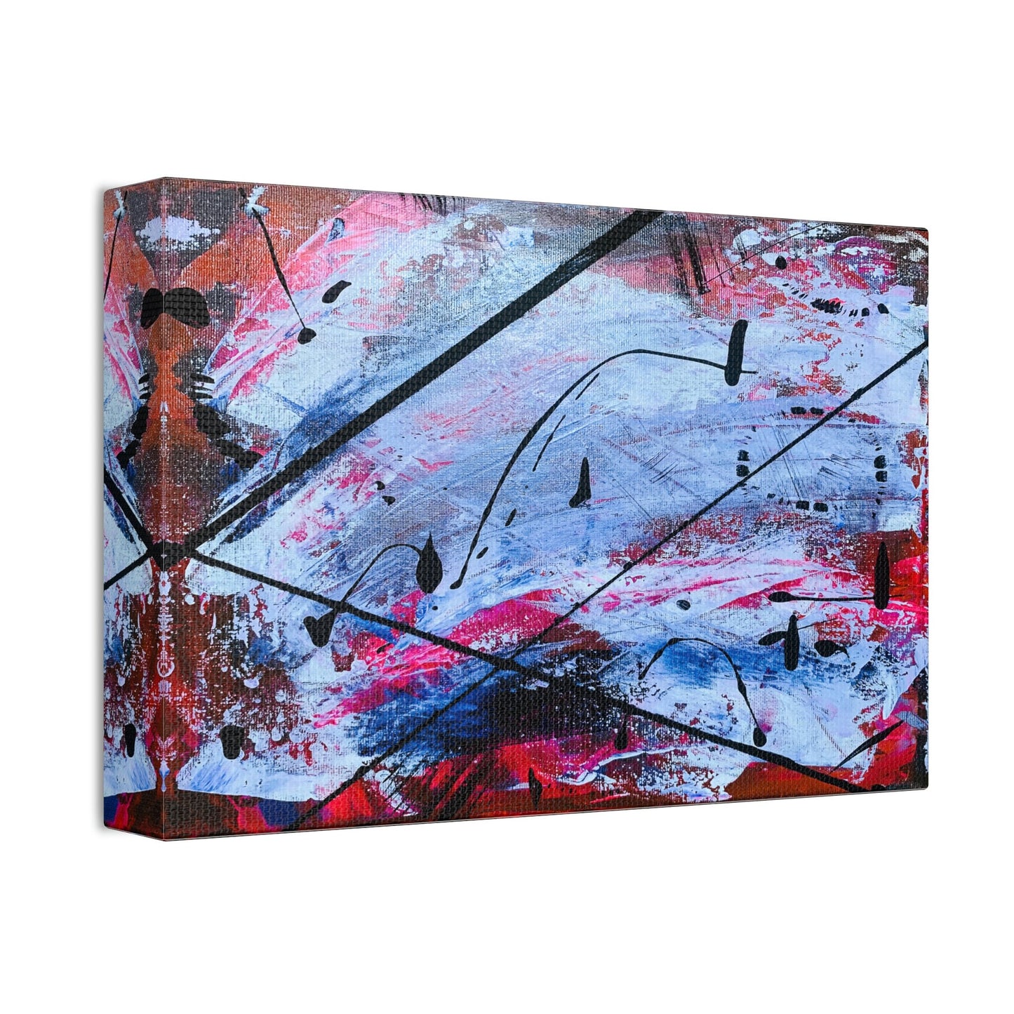 Unique wall art for college apartments or new homes | Orange Purple White Pink Black Genuine Abstract Painting Print | Burnt Pixel Original