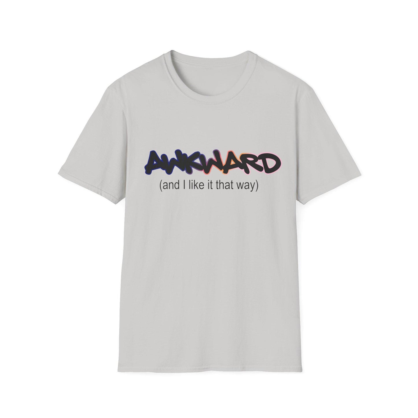 Funny Awkward and I Like It, Unisex Softstyle T-Shirt, Introvert Tee, Sarcastic Humor Shirt, Socially Awkward Top, Graphic Tee for Teens