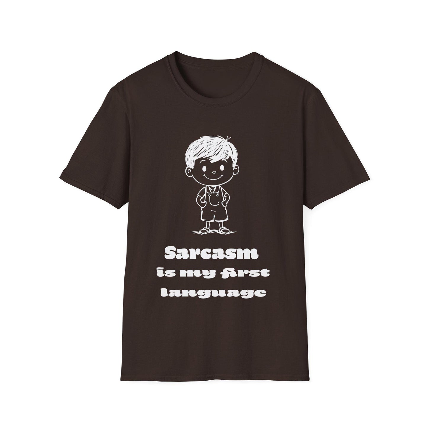 Cartoon Kid Unisex Softstyle T-Shirt, Sarcasm Is My First Language, Funny Graphic Tee, Sarcastic Shirt, Humor Top, Gift for Joke Lovers