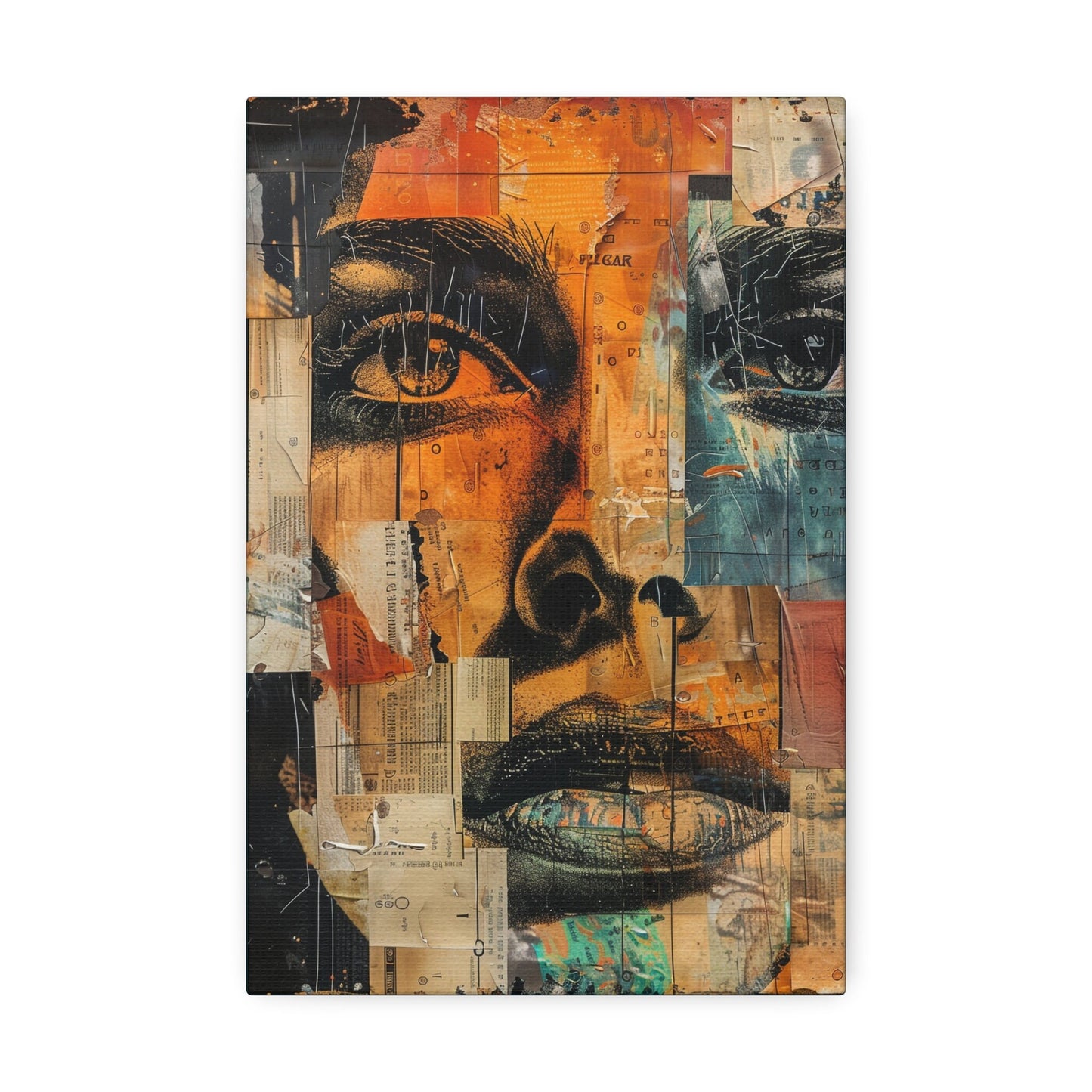 Unique Wall Art for your Home, Apartment, Room. Close up portrait of a woman. Paper collage Inspired Home Decor.Thought Provoking.