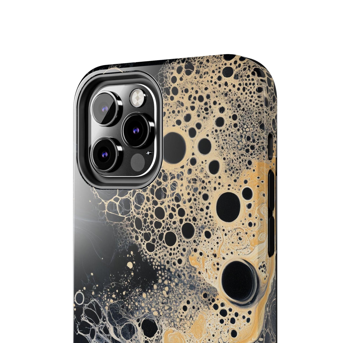 Abstract Fungal Inspired Phone Cases, Tough Samsung iPhone Cover, Black Yellow Art Design
