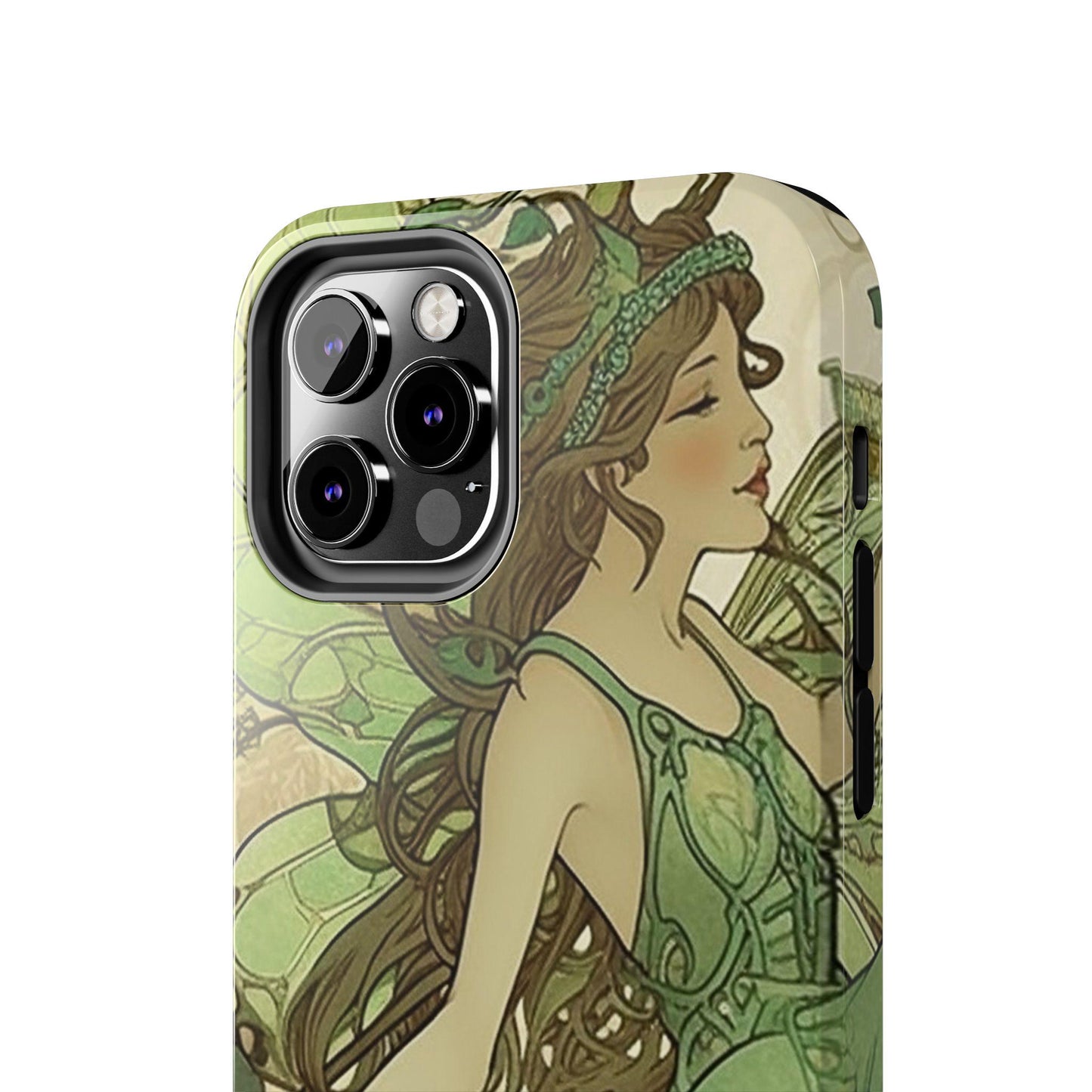 Absinthe Green Fairy Art Nouveau Style: Tough Samsung Galaxy or iPhone Case. Ai Generated Art.