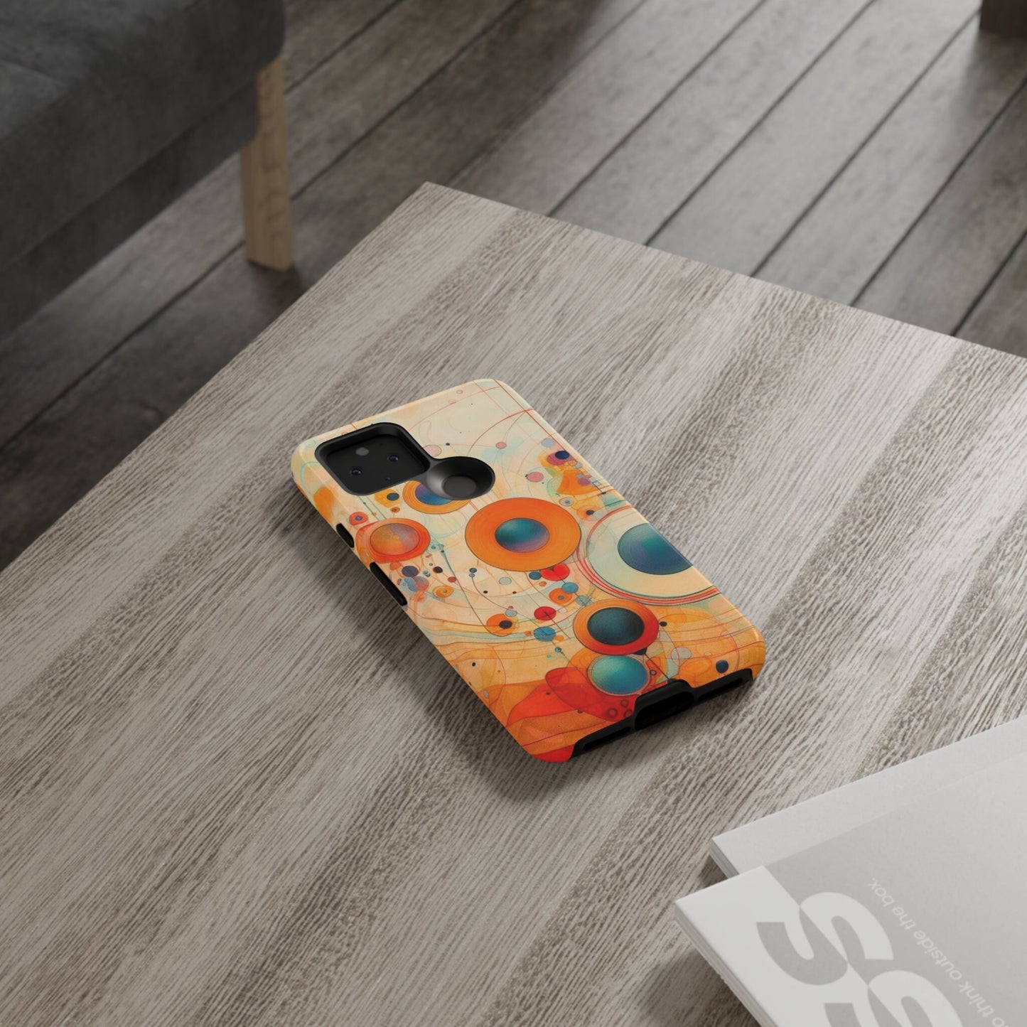Abstract Orange, Red, and Blue Circles like Kandinsky Samsung and Google phone Tough Case | Ai Art