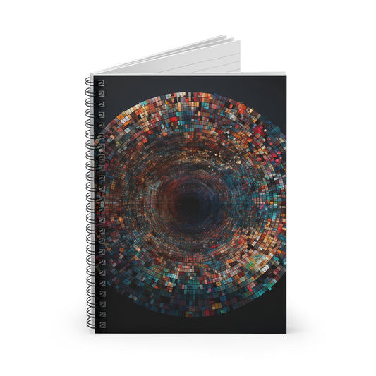 Rainbow Pixel Vortex Spiral Notebook - Ruled Line