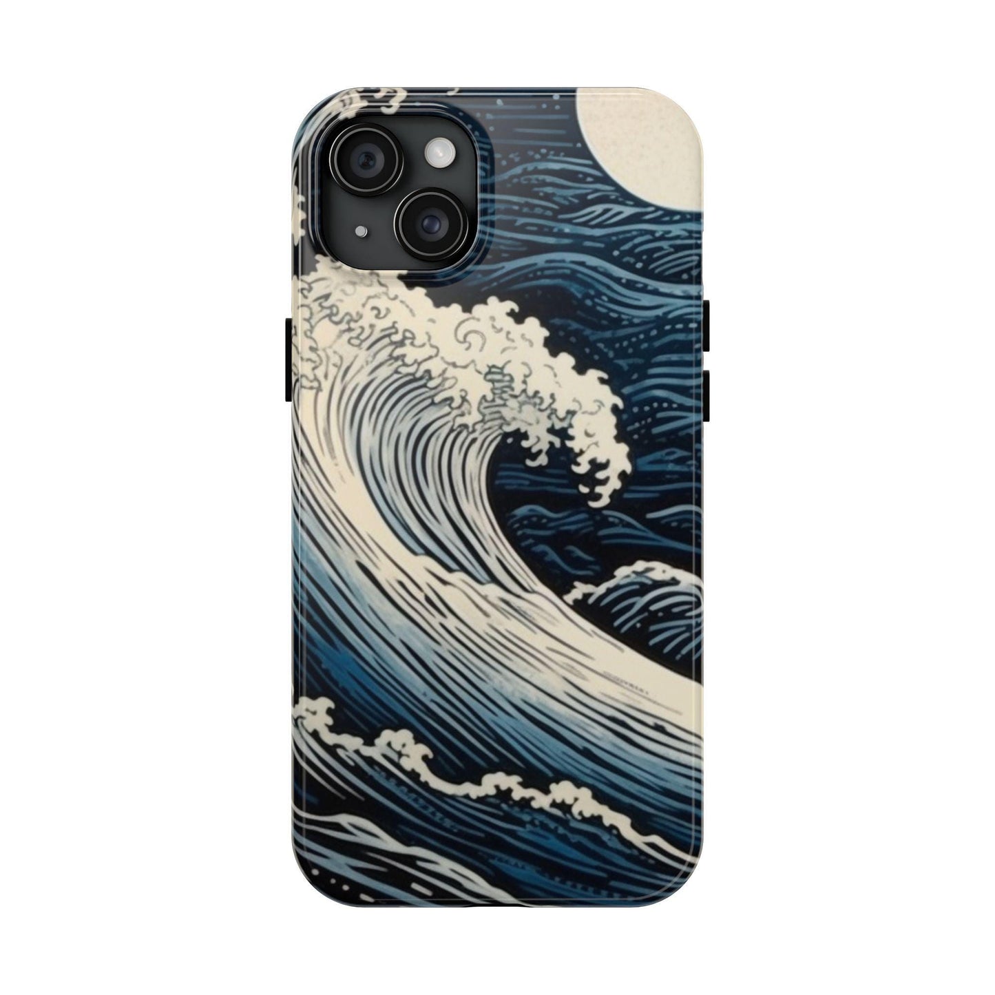 Blue wave Japanese Style Etching Print. Samsung Galaxy or iPhone Tough Case | Amazing mobile case.