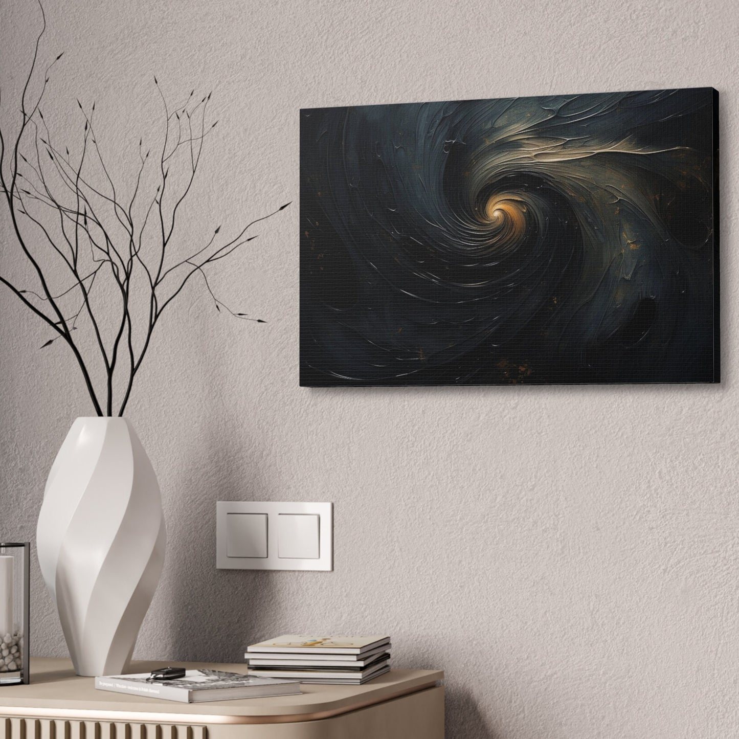 Unique wall art for college apartments or new homes | Abstract art showing the flow of darkness generating light | Ai Wall Art
