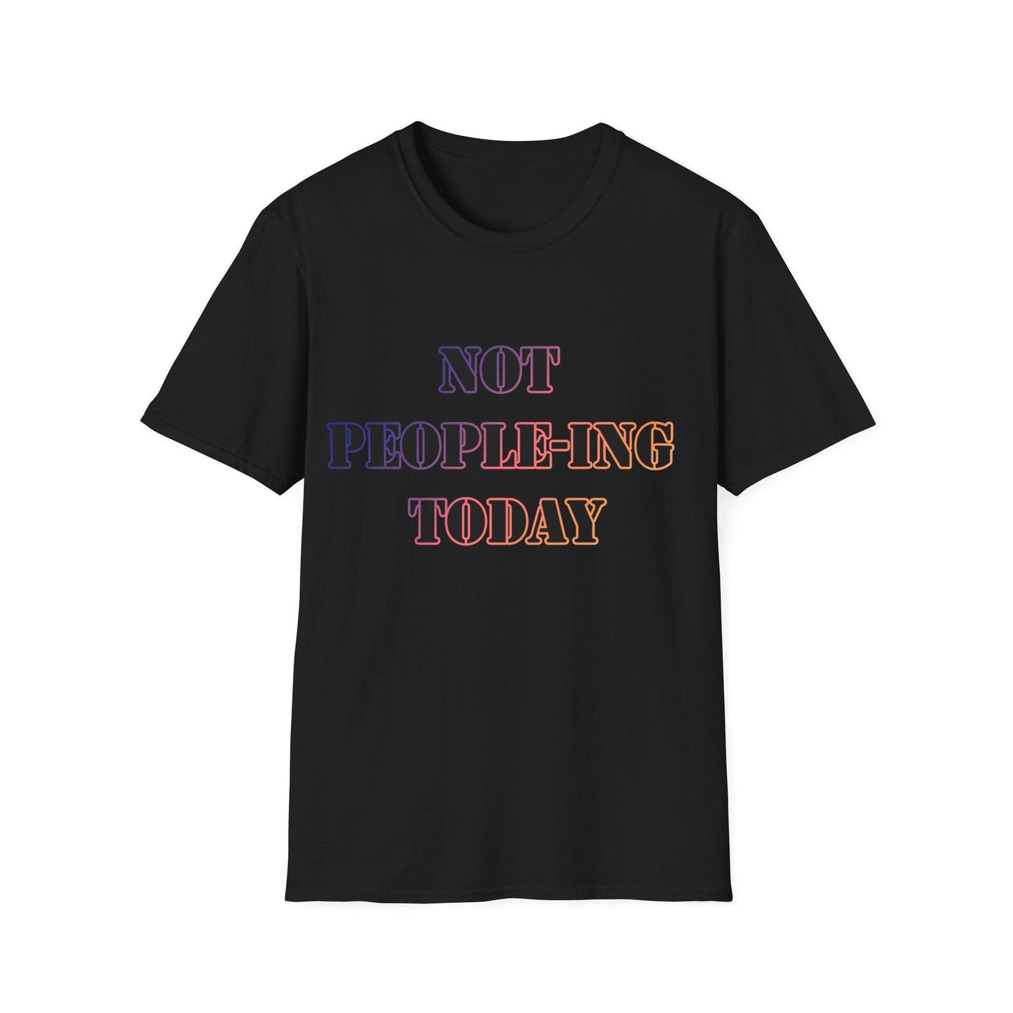 Introvert Not Dealing With People Today Unisex Softstyle T-Shirt - Funny Introvert Tee, Quiet Person Shirt, Social Anxiety Gift, Hermit Top,