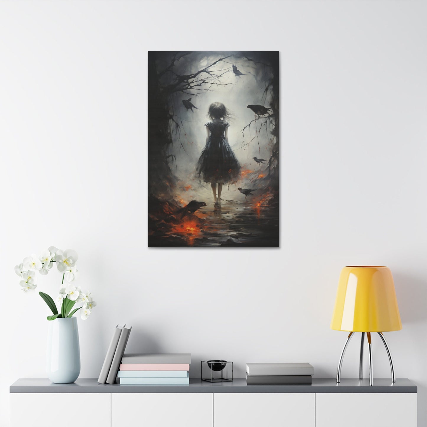 Unique Wall Art for your Home, Apartment, Dorm Room. Surreal Art of a Girl in the Dark Woods | no.2. Imperfect and Beautiful.
