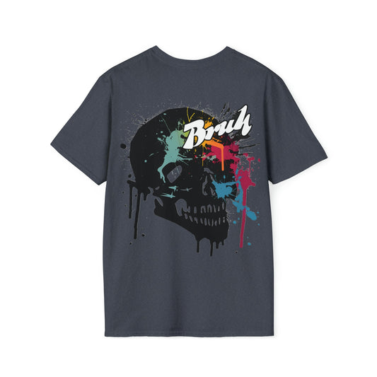 A cool shirt no else one has. Bruh Graffiti Skull Shirt. Bruh on the front and Skull art on the back of the shirt.
