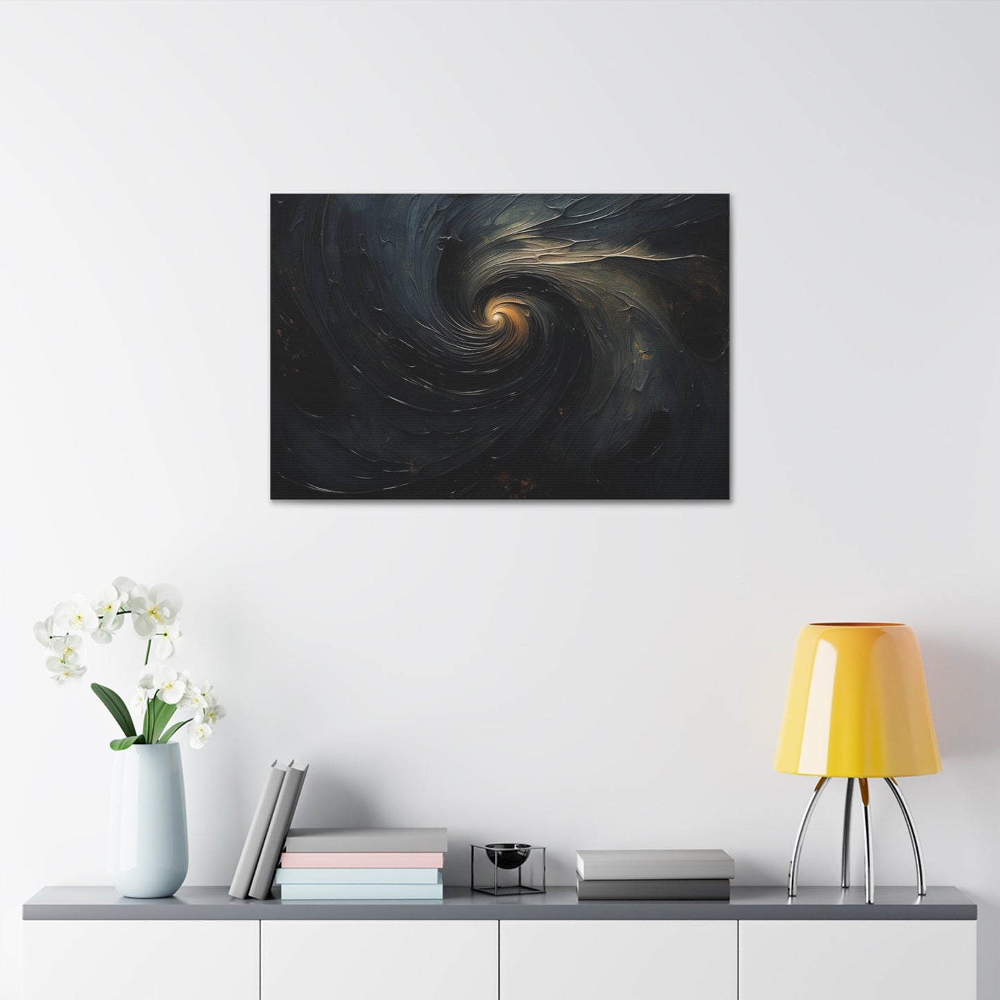 Unique wall art for college apartments or new homes | Abstract art showing the flow of darkness generating light | Ai Wall Art