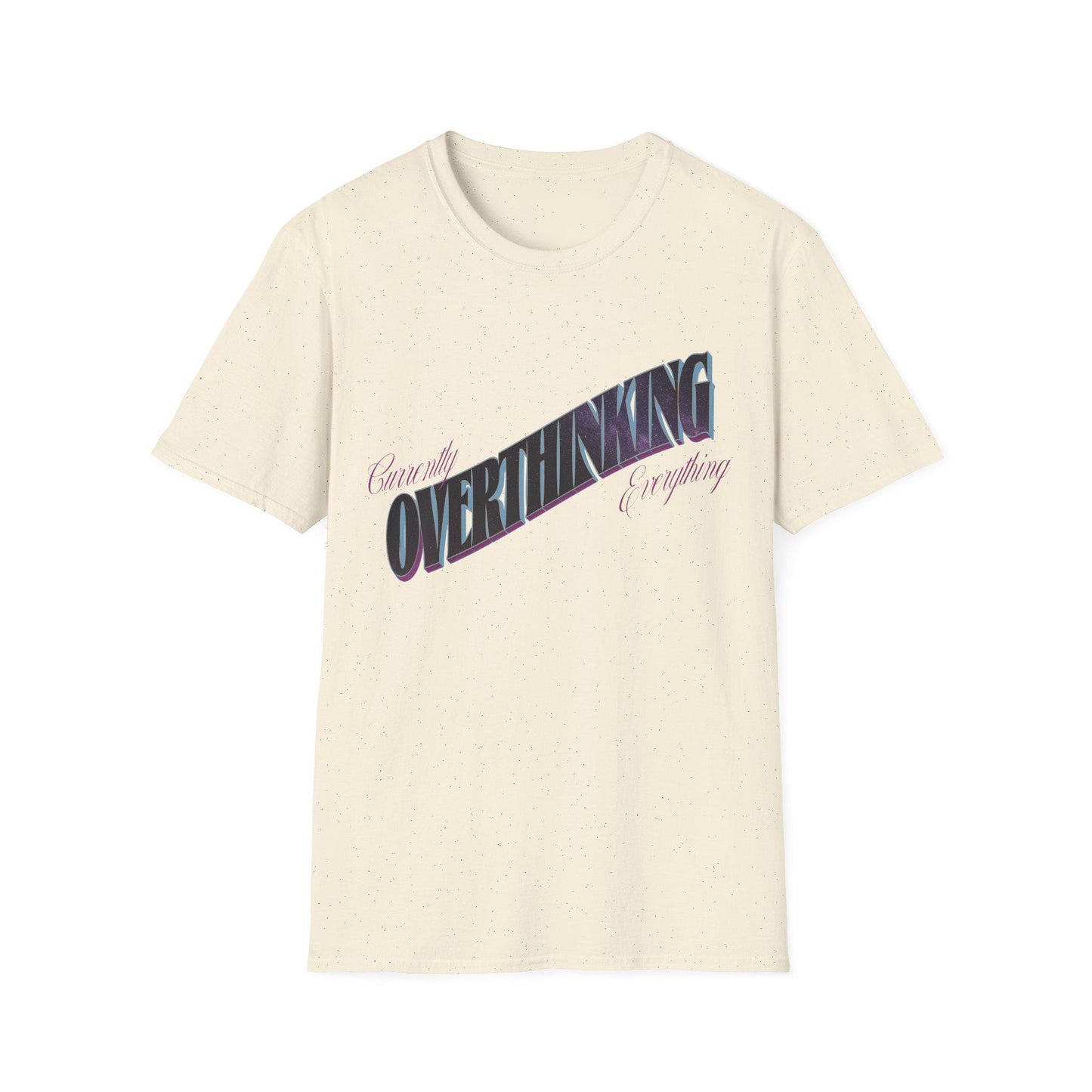 Vintage Sunset Overthinking Unisex Softstyle T-Shirt, Postcard Design, Retro Tee Shirt, Summer Beach Apparel, Gift for Thinkers, Funny