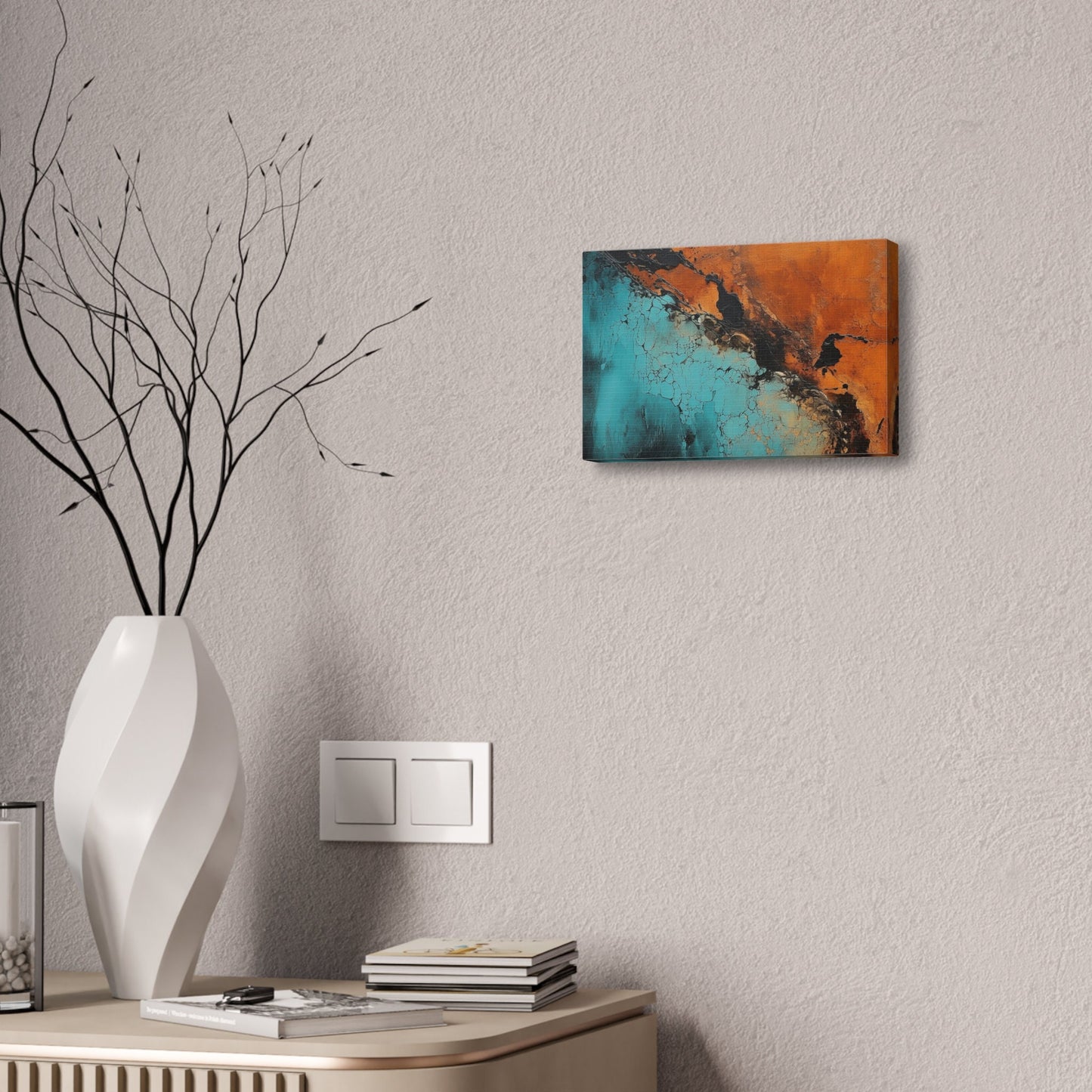Abstract Art, Organic Texture Painting, Modern Industrial Chic Artwork. Unique College Dorm or New Apartment Wall Art.