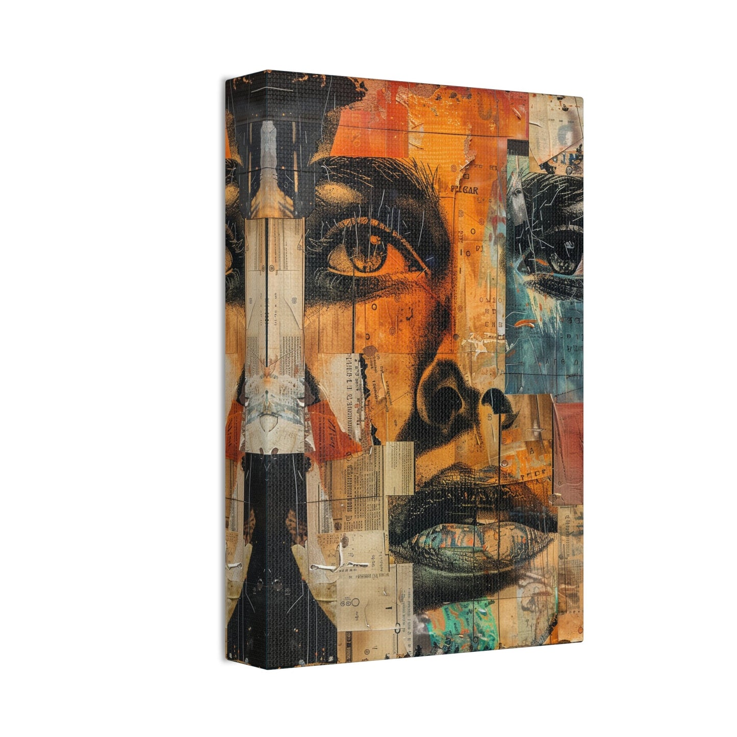 Unique Wall Art for your Home, Apartment, Room. Close up portrait of a woman. Paper collage Inspired Home Decor.Thought Provoking.