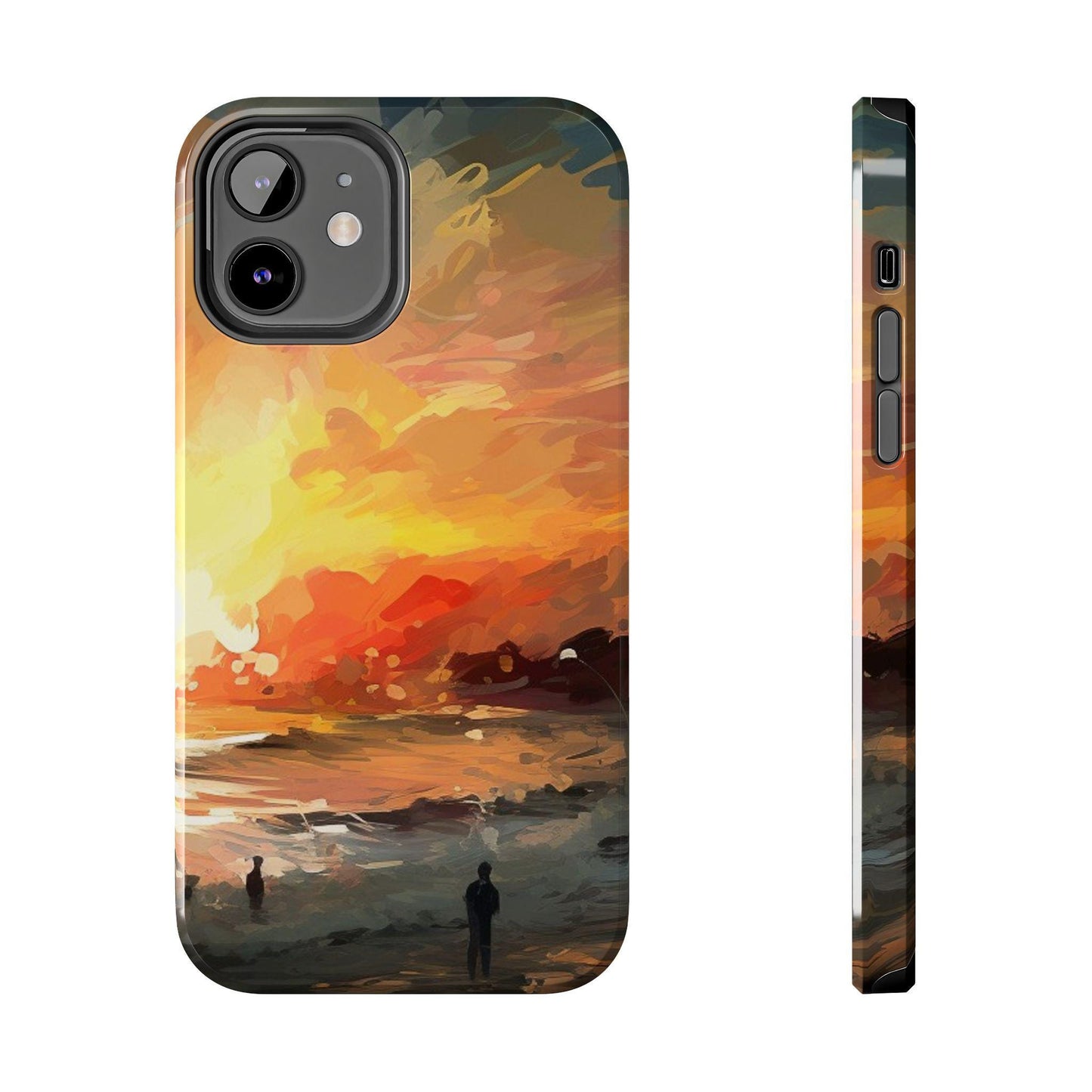 Sunset Beach: Ai Generated Art. Tough iPhone or Samsung Galaxy Case