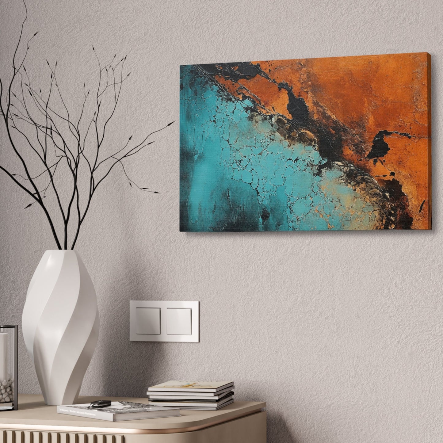 Abstract Art, Organic Texture Painting, Modern Industrial Chic Artwork. Unique College Dorm or New Apartment Wall Art.