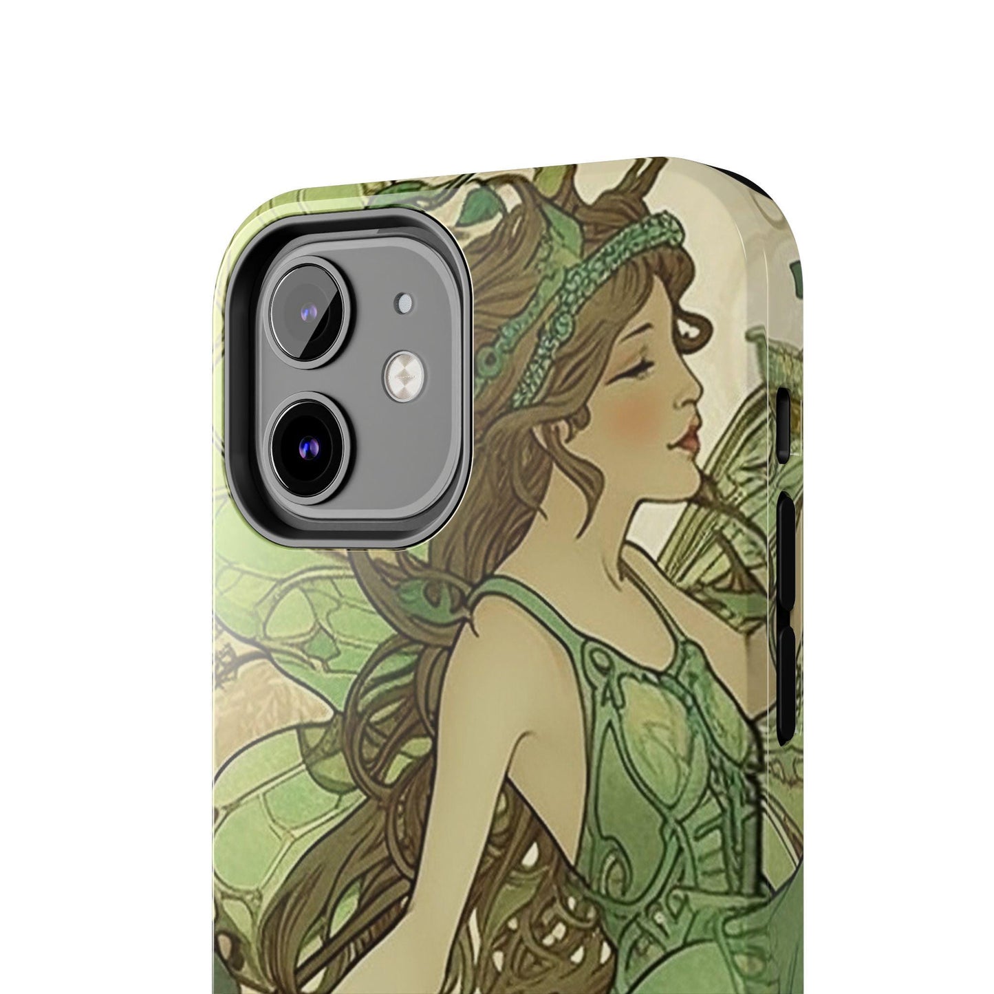 Absinthe Green Fairy Art Nouveau Style: Tough Samsung Galaxy or iPhone Case. Ai Generated Art.