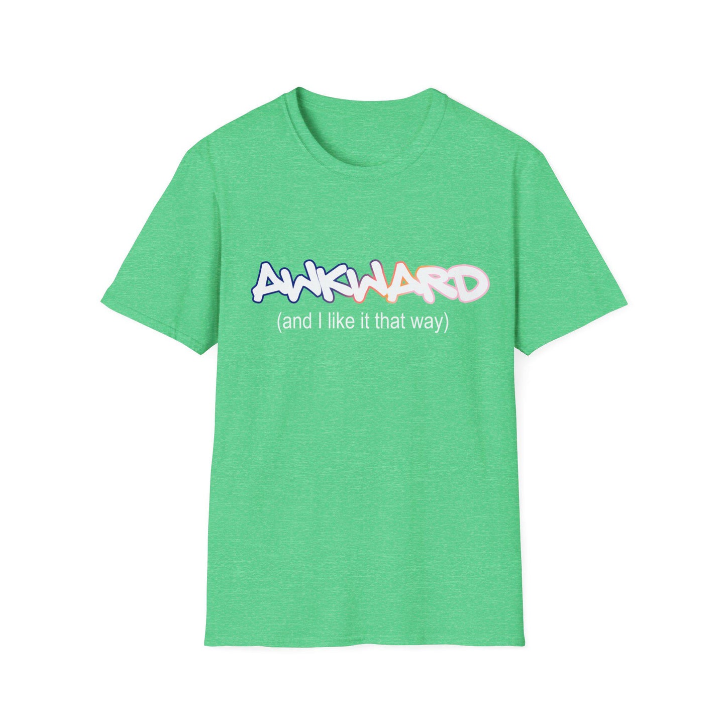 Funny Awkward and I Like It, Unisex Softstyle T-Shirt, Introvert Tee, Sarcastic Humor Shirt, Socially Awkward Top, Graphic Tee for Teens
