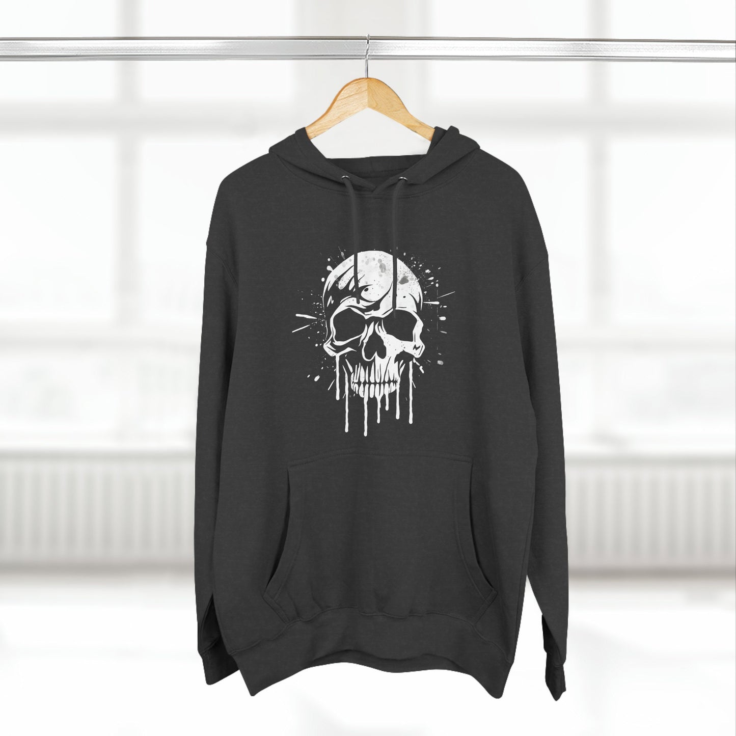 Unique Gift for the person who has wants to stand out in a crowd! White Skull Graffiti Unisex Premium Pullover Hoodie. Great guy gift.