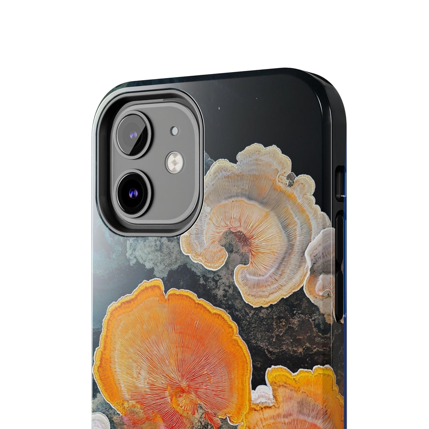 Abstract Fungal Inspired Phone Cases, Tough Samsung iPhone Cover, Yellow Blue Orange Art Design