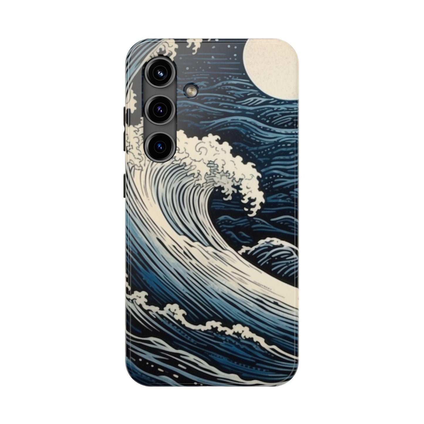 Blue wave Japanese Style Etching Print. Samsung Galaxy or iPhone Tough Case | Amazing mobile case.