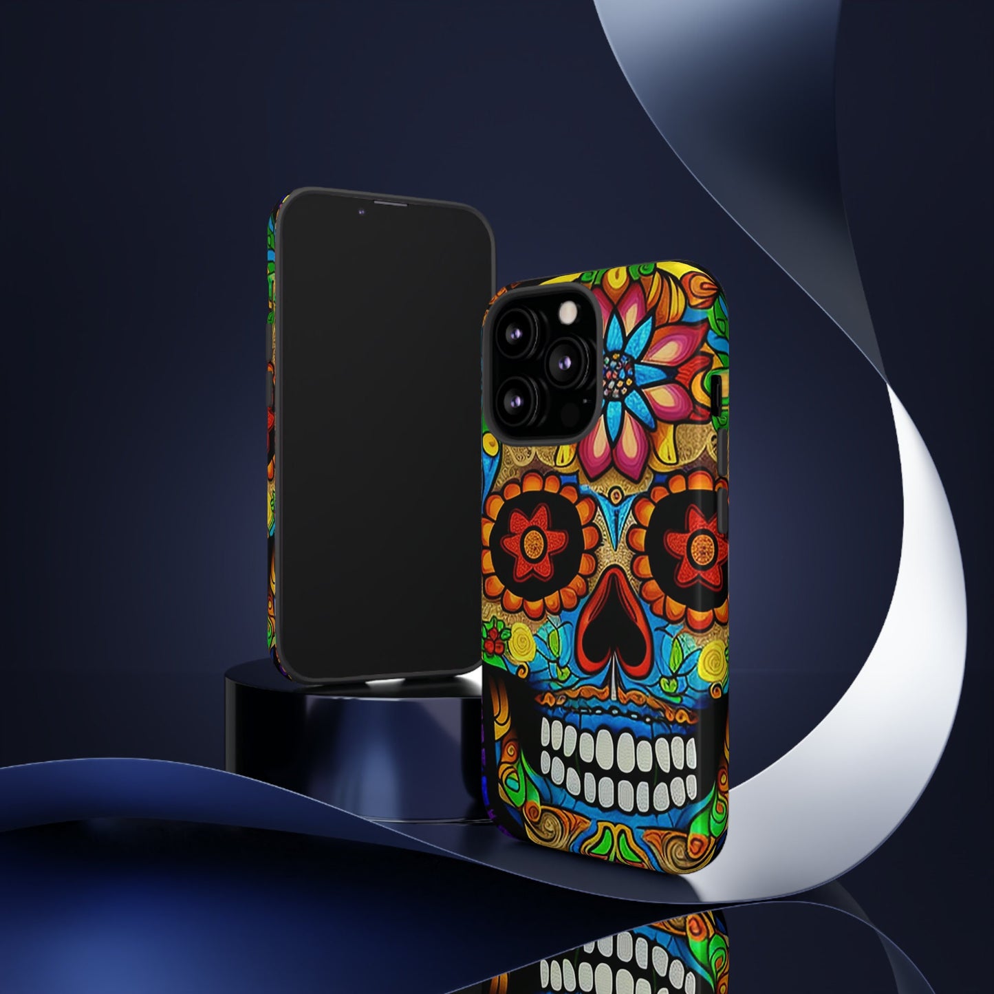 Perfect gift for the person that has it all. Help them stand out with this Stained Glass Sugar Skull (#2) iphone Tough Case. 4 Artists.