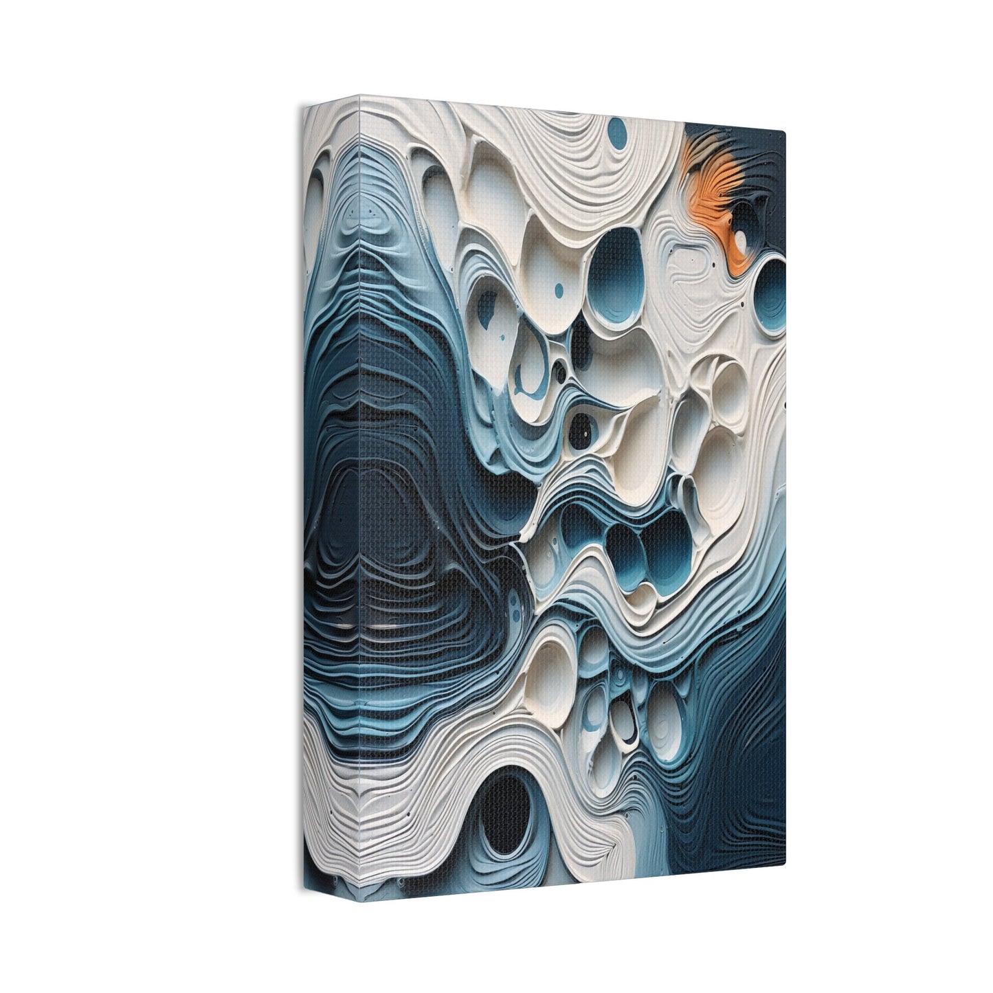 Abstract Blue and White 3D Paper Art - Modern Wall Decor - Unique Geometric Design - Contemporary Home Decor