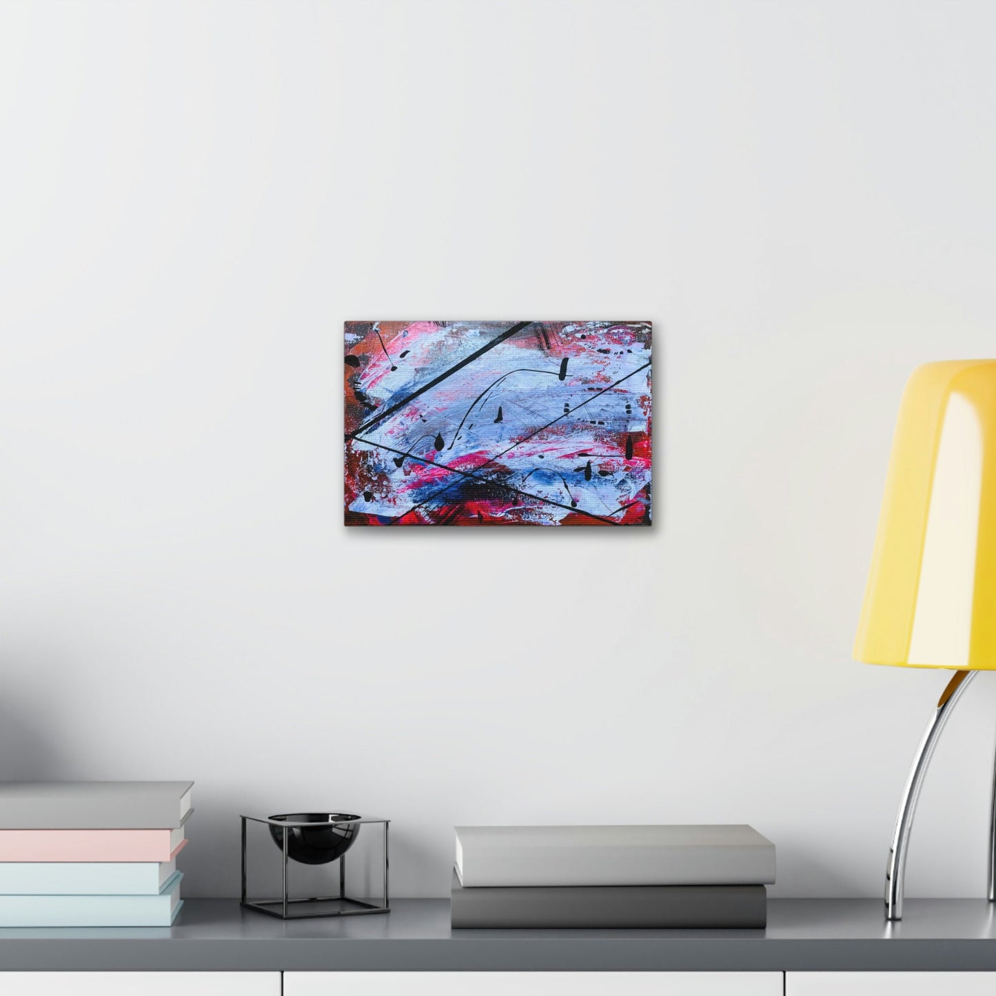 Unique wall art for college apartments or new homes | Orange Purple White Pink Black Genuine Abstract Painting Print | Burnt Pixel Original