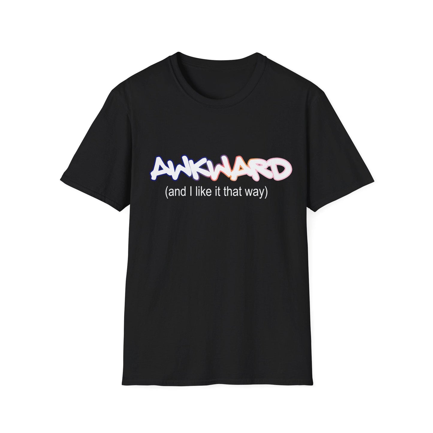 Funny Awkward and I Like It, Unisex Softstyle T-Shirt, Introvert Tee, Sarcastic Humor Shirt, Socially Awkward Top, Graphic Tee for Teens