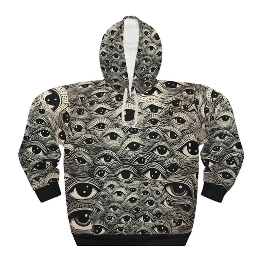 All Eyes On Me Hoodie | Unisex Pullover with Hypnotic Eye Design Unique, Trendy Streetwear