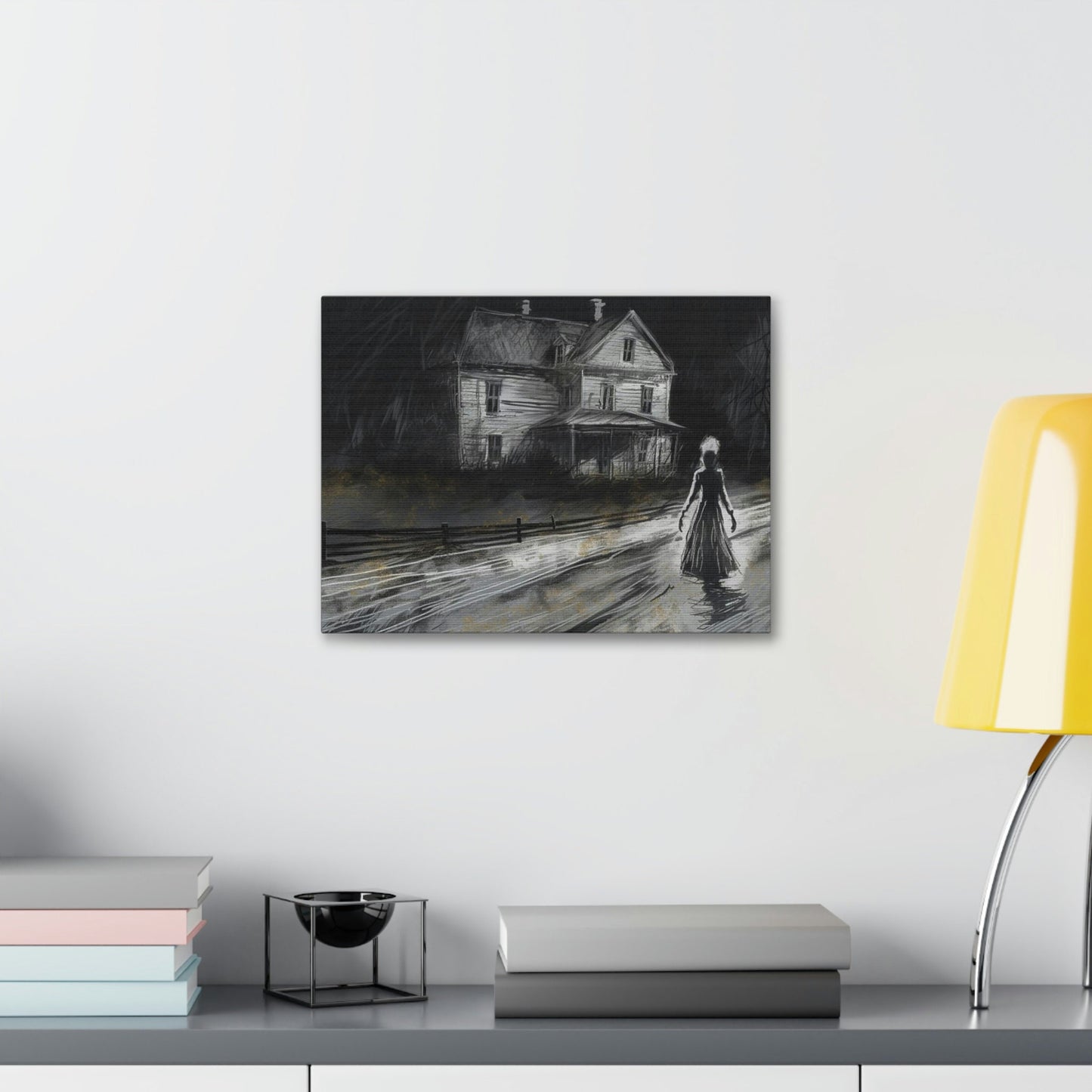 Haunting Charcoal and Pastel Sketch of a Slender Dark Woman on a Lonely Path | Ai Art
