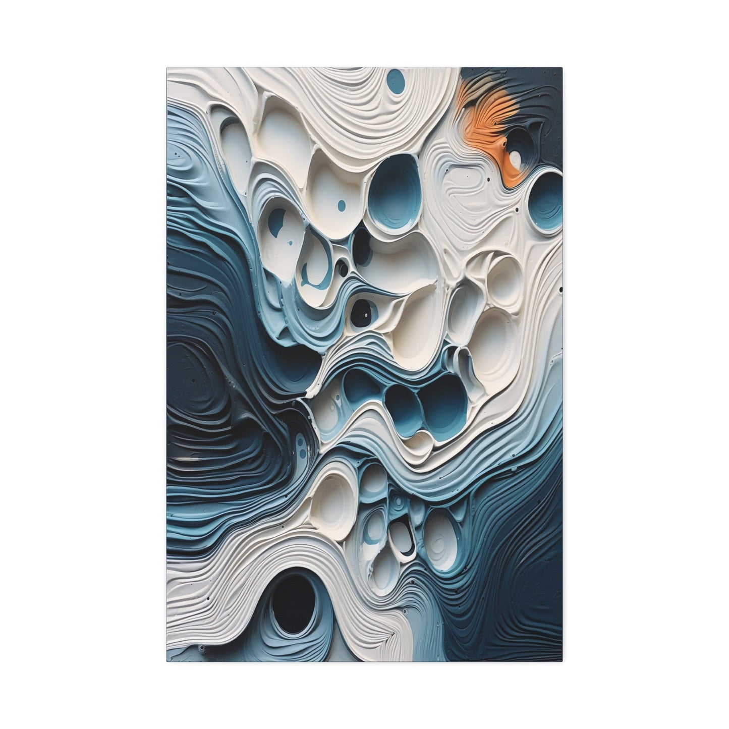 Abstract Blue and White 3D Paper Art - Modern Wall Decor - Unique Geometric Design - Contemporary Home Decor