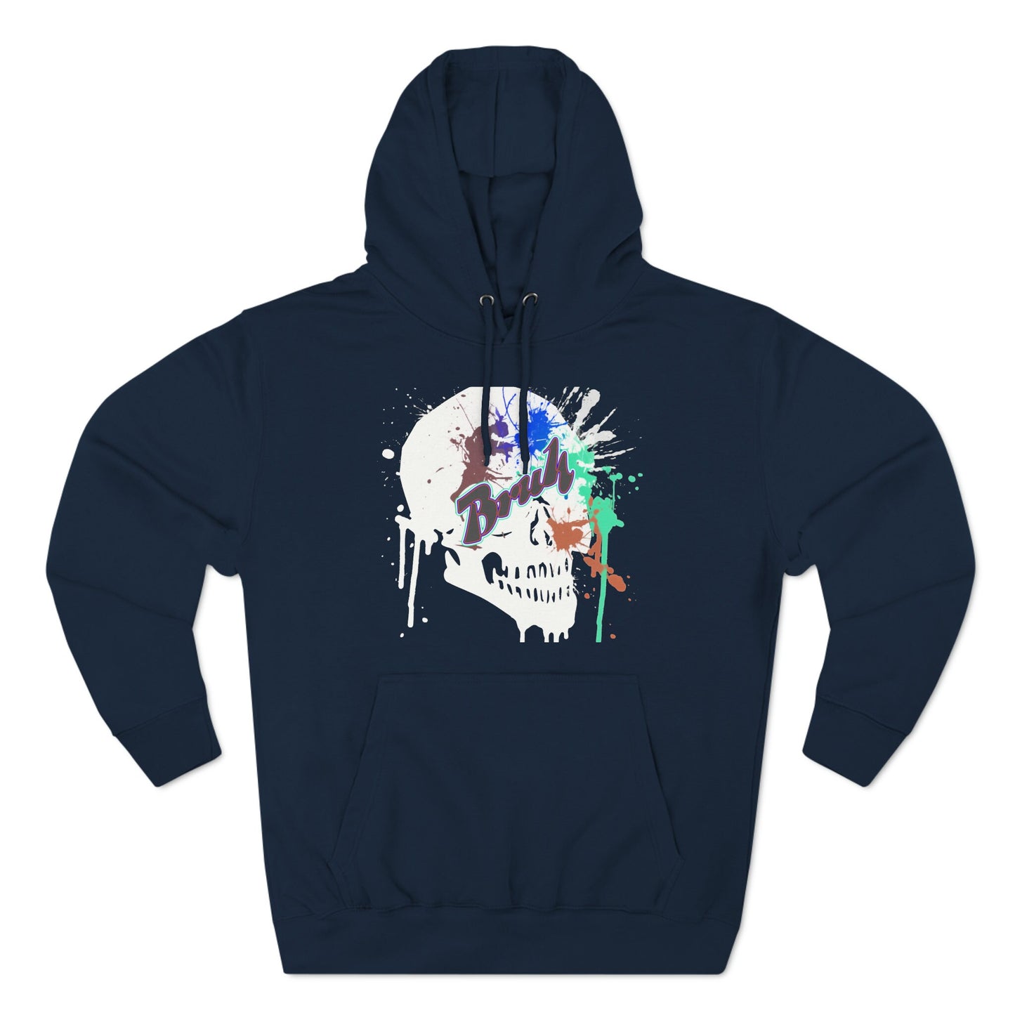 Strange and Unique sweatshirt that will have everyone talking. Bruh Skull with graffiti splash.  Unisex Premium Pullover Hoodie.