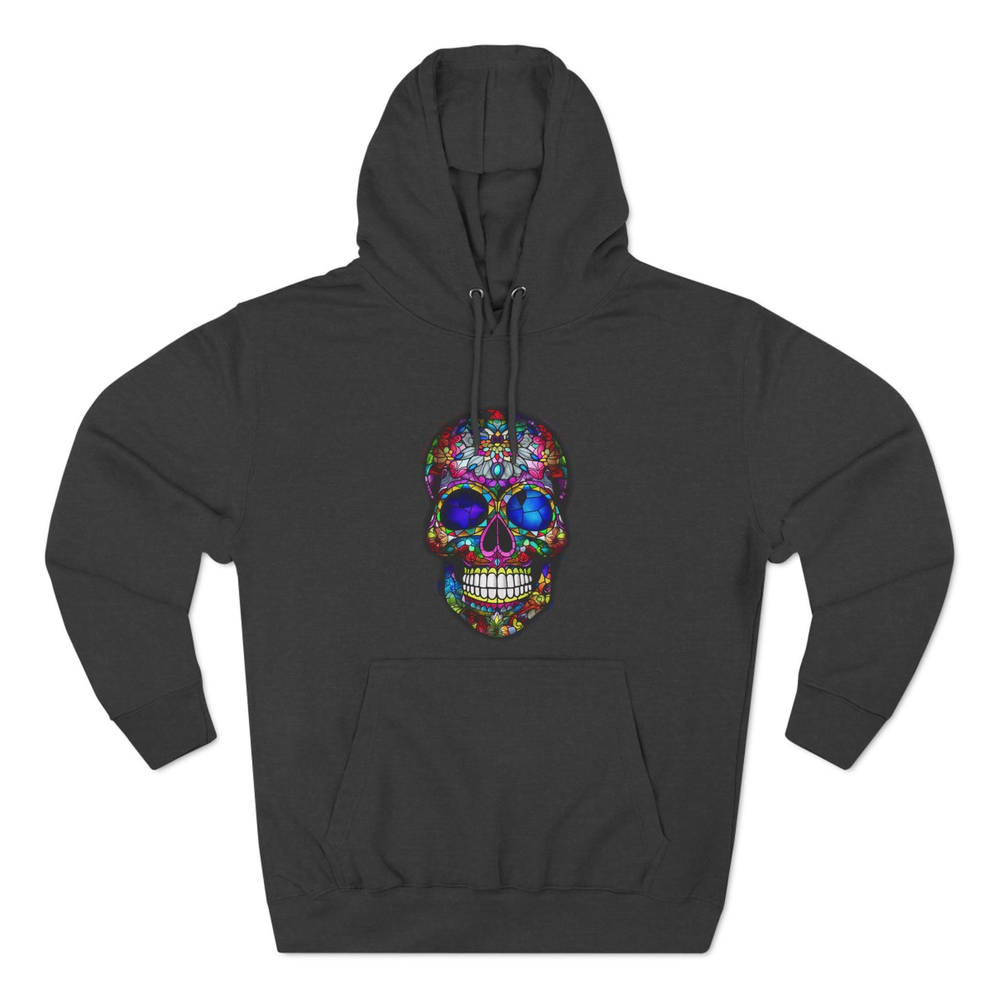 Unique Gift for the person (or yourself) who has wants to stand out in a crowd! Stained Glass Sugar Skull.  Unisex Premium Pullover Hoodie.