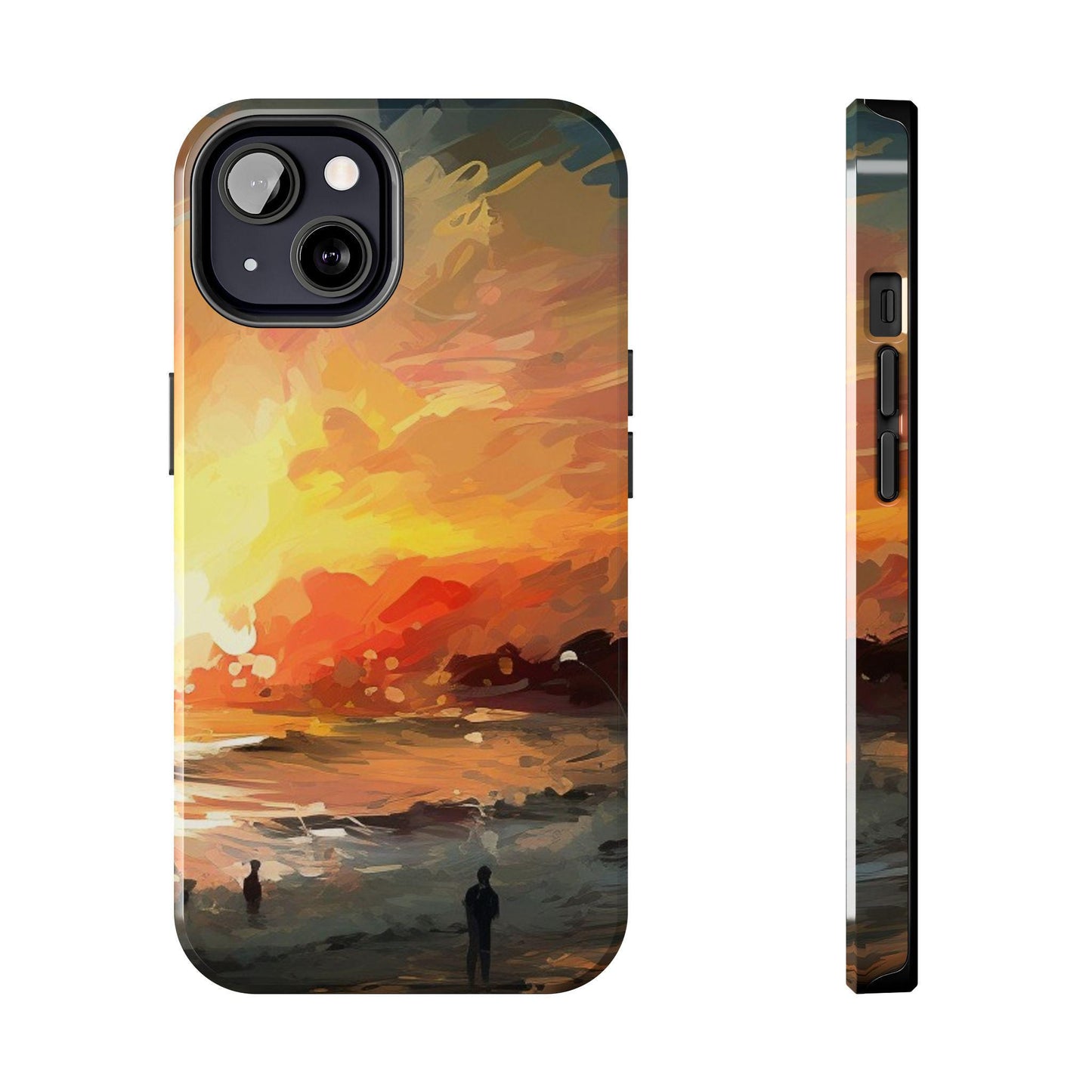 Sunset Beach: Ai Generated Art. Tough iPhone or Samsung Galaxy Case