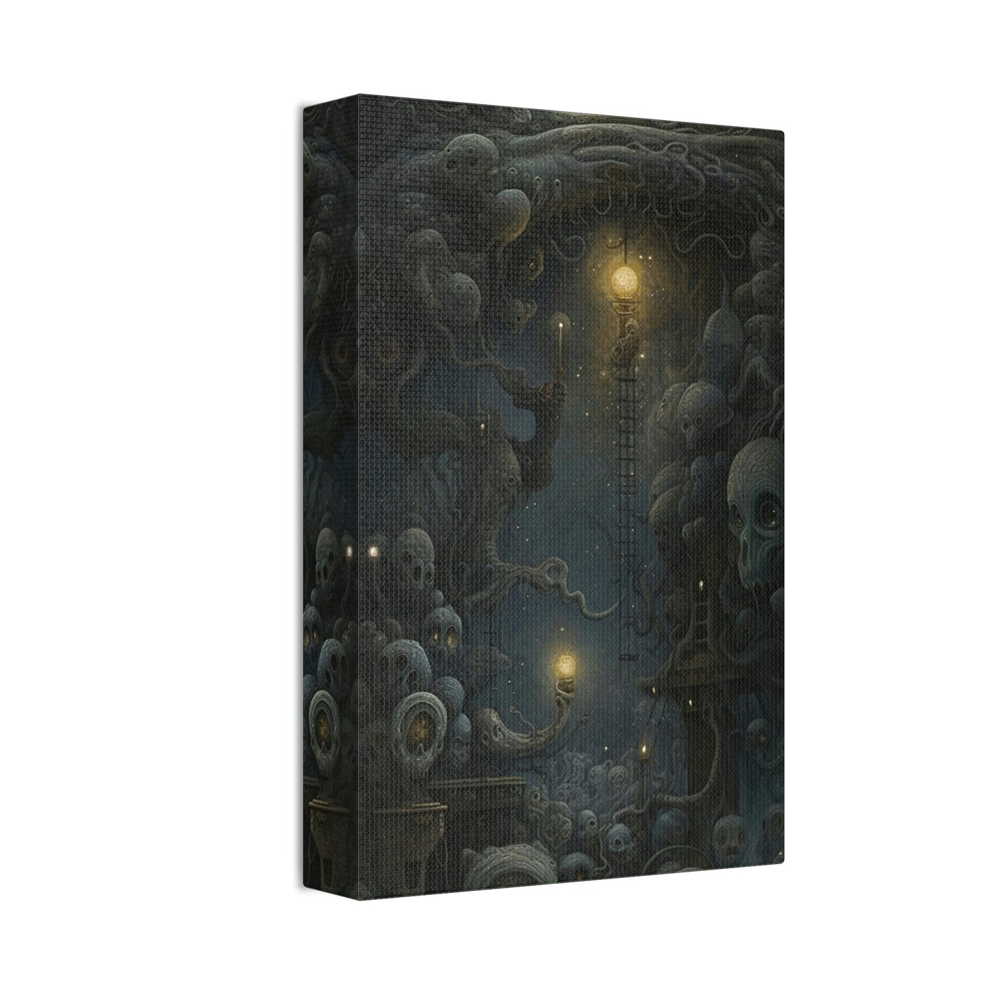 Unique wall art for college apartments or new homes | Surreal AI-Art Print: Starry Night Inspired with H.R. Giger, Szukalski, and Beksinski