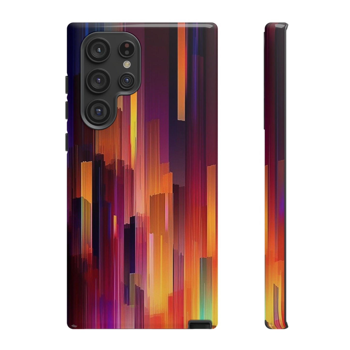 Abstract Multicolored Red, Orange, and Purple Lines No.1 Samsung and Google Phone Tough Case | AI Art