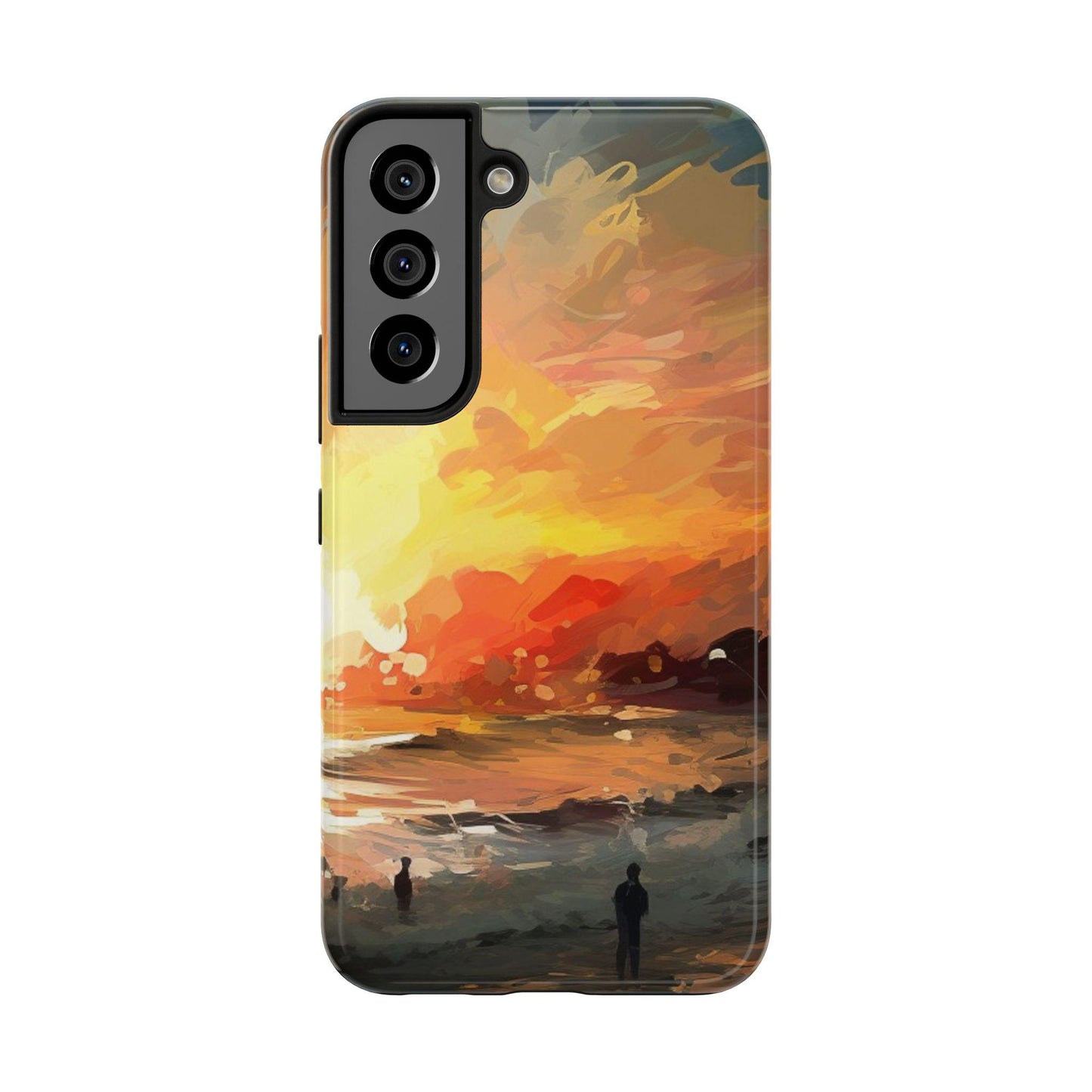 Sunset Beach: Ai Generated Art. Tough iPhone or Samsung Galaxy Case