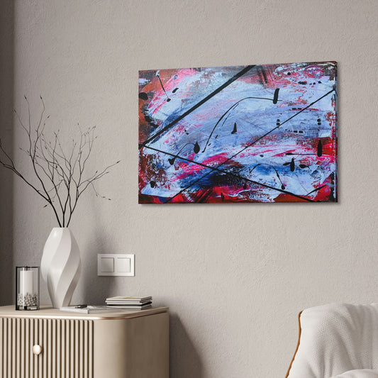 Unique wall art for college apartments or new homes | Orange Purple White Pink Black Genuine Abstract Painting Print | Burnt Pixel Original