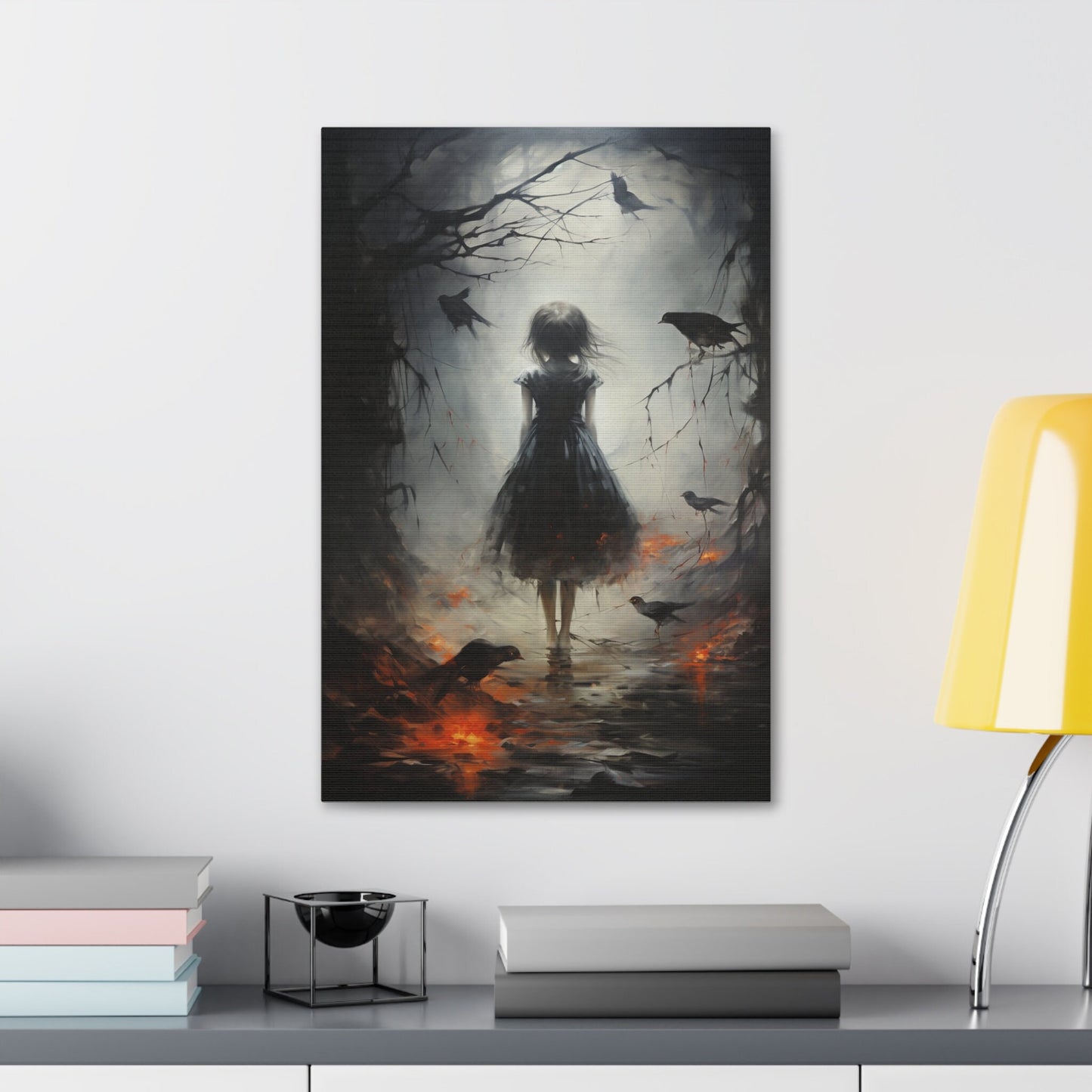 Unique Wall Art for your Home, Apartment, Dorm Room. Surreal Art of a Girl in the Dark Woods | no.2. Imperfect and Beautiful.