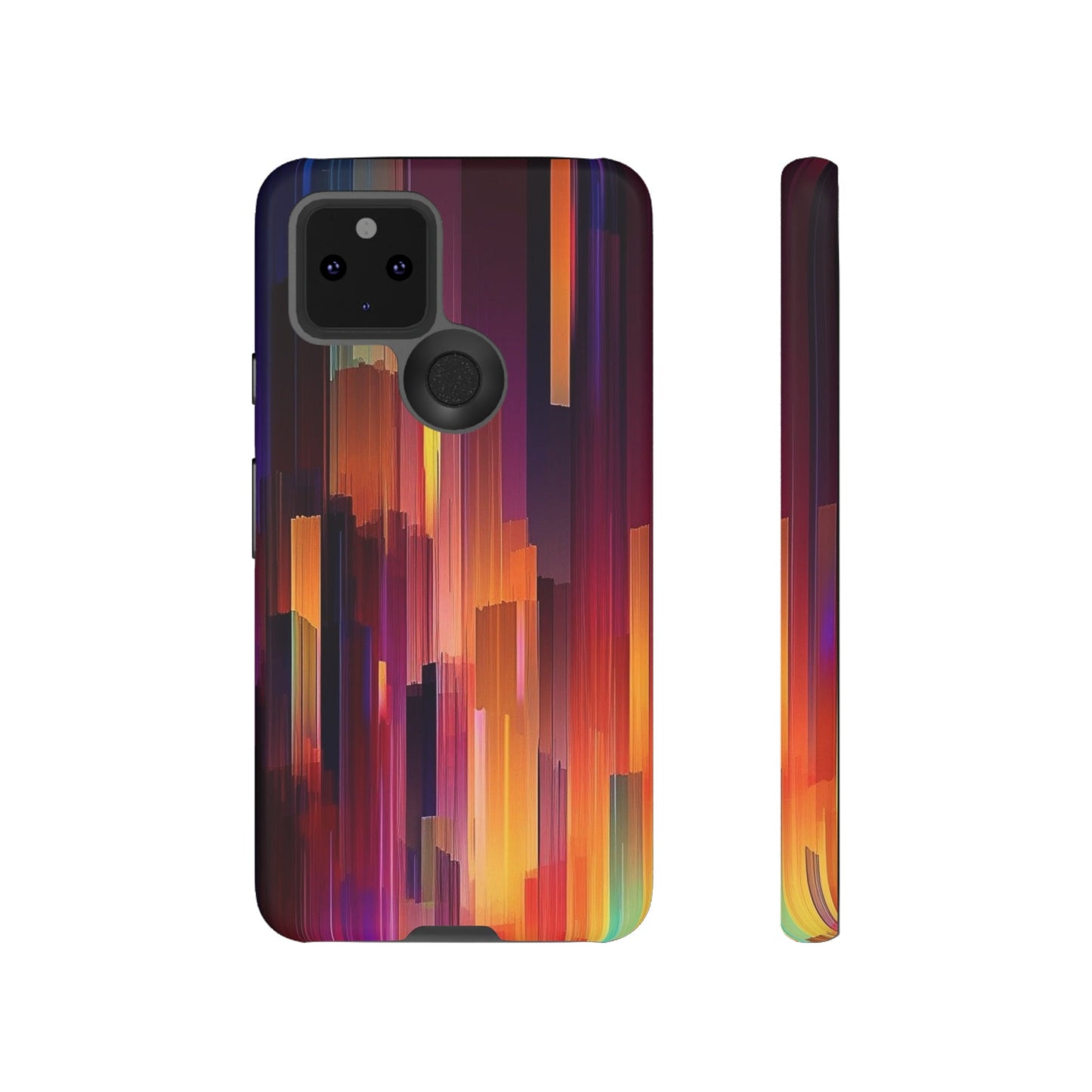 Abstract Multicolored Red, Orange, and Purple Lines No.1 Samsung and Google Phone Tough Case | AI Art